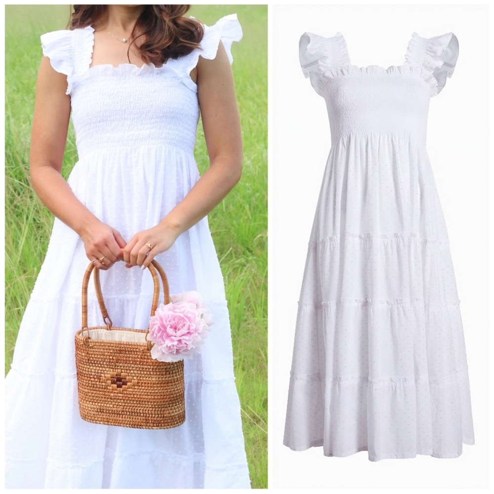 Hill House White Midi Dress